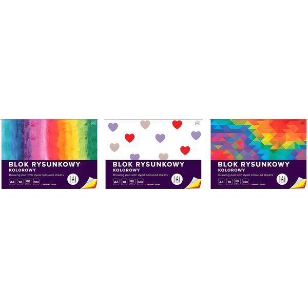 Blocco Da Disegno Con Fogli Colorati A3 10 Fogli 80G-image