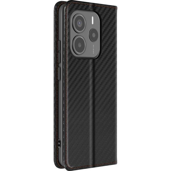 Avizar, Custodia In Carbonio Per Xiaomi Redmi Note 14 5G Wallet Video Stand, Nero-image
