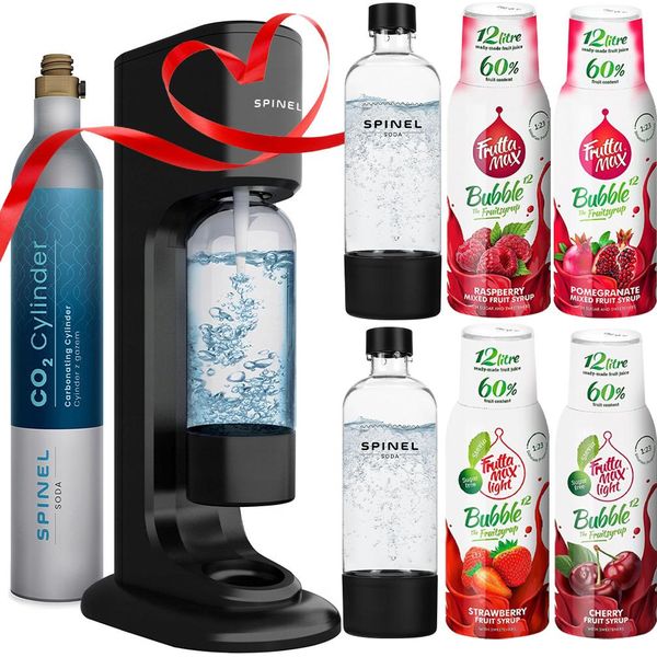 Spinel Soda Bubbleon Set Di Gorgogliatori Per Acqua Con 4 Tipi Di Sciroppo Di Frutta Da 1 Litro-image
