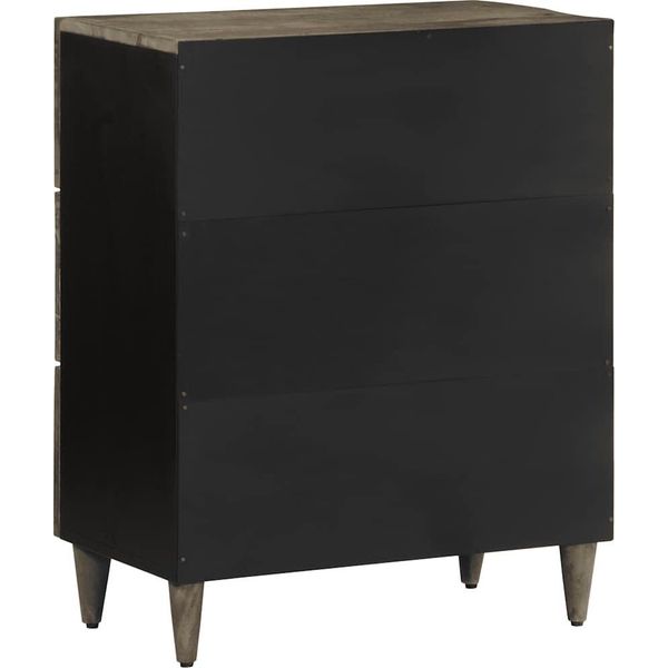 Vidaxl Credenze 2 Pz. Grigio Chiaro 60X33,5X75 Cm In Legno Massiccio Di Mango-image