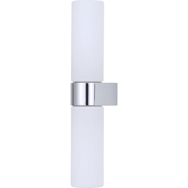 Lampada Da Parete Bianca Cromata Verticale Natalie 2Xg9 10W IP44 Nowodvorski-image