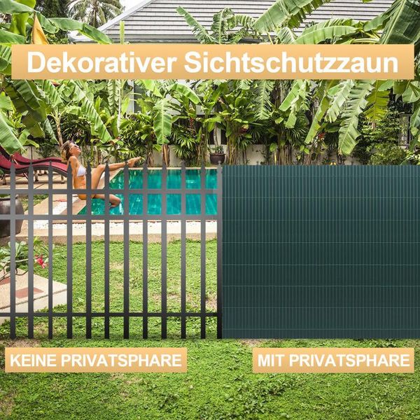 Clanmacy Pvc Privacy Schermo Mat Privacy Recinzione Balcone Frangivento Privacy Schermo Per Recinzione Verde 140X1000Cm-image