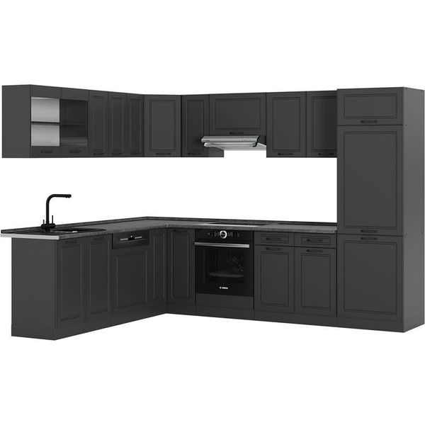 Vicco Cucina Angolare Completa R-Line, 227 X 287 Cm , Pl Antracite, Casa Di Campagna Antracite/Antracite-image