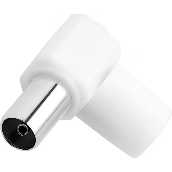 Force Power, Connettore Tv Coassiale 9,52 Mm Angolato A 90°, Schermato, Bianco-image