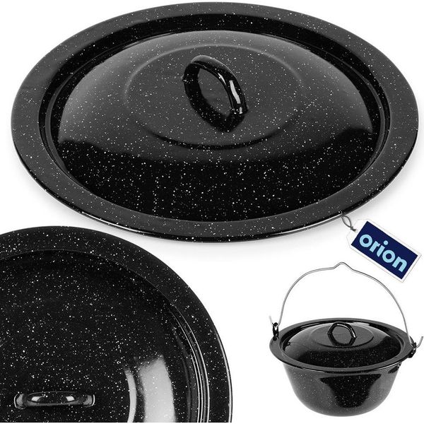 Coperchio Smaltato Orion Per Bollitore Per Gulasch Coperchio Smaltato Nero 34 Cm-image