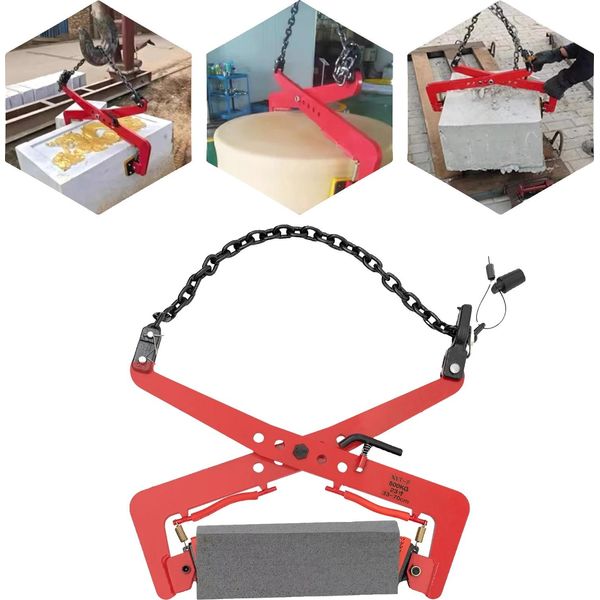 Pinze Per Il Sollevamento Di Pietre, Apertura Regolabile, Alta Capacità Di Carico, Rosso, 350 Kg-image