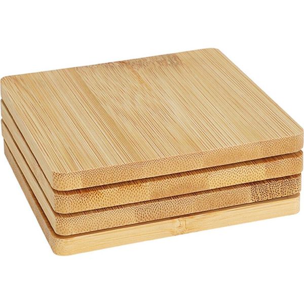 Excellent Houseware | Set Di Sottobicchieri - 4 Pezzi - Bambù - Pratico Ed Elegante Per La Cucina E La Tavola-image