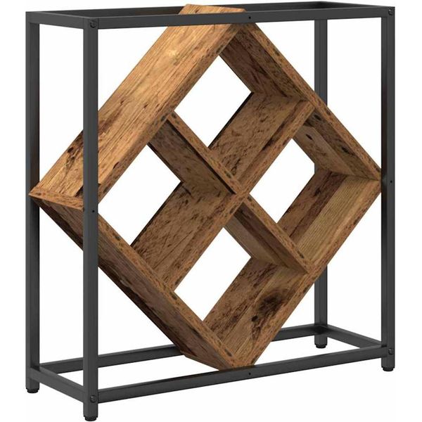 Vidaxl Portabottiglie In Legno Vecchio 51 X 18 X 52,5 Cm Materiale A Base Di Legno-image