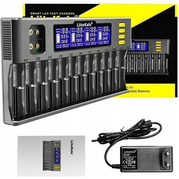 Caricabatterie Per Batterie Ricaricabili Aa Aaa 18650 21700 9V Liitokala Lii-S12-image