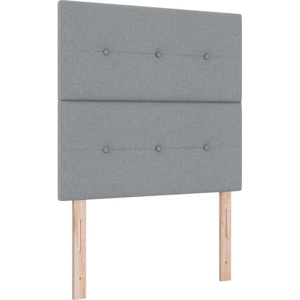 Vidaxl Led Letto A Molle Con Materasso Grigio Chiaro 90 X 200 Cm Tessuto-image