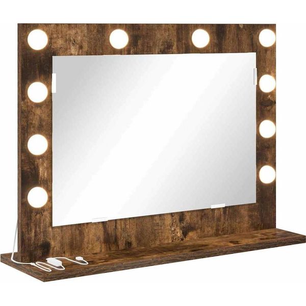 Vidaxl Specchio Per Lavabo Con Specchio Rovere Fumé 60 X 45 X 18 Cm-image