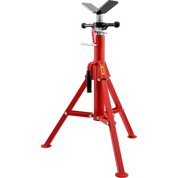 Supporto Per Tubi Con Testa A V, Capacità 1/8"-12"", Altezza Regolabile 28""-52"", Supporto Per Martinetto Per Tubi Da 2500 Lb. Capacità Di Carico, Cavalletto Pieghevole Portatile Per Tubi, Alloggiamento Acciaio Al Carbonio, Resistente"-image