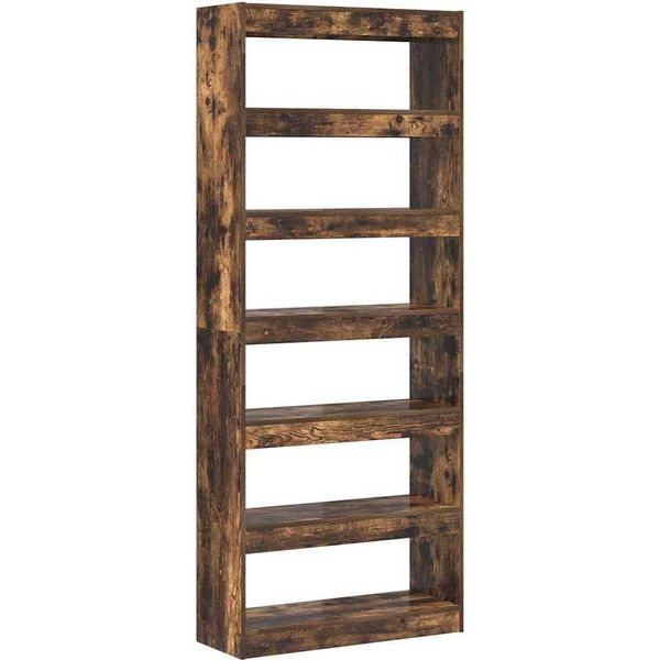 Vidaxl Libreria In Rovere Affumicato 80 X 30 X 198 Cm Materiale Ligneo-image
