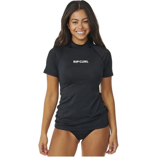 Rip Curl Classic Surf Upf Rashguard Da Donna A Maniche Corte Nero M Donna Nero M-image