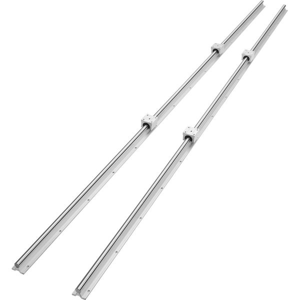 Guida Lineare Guida Lineare 2 Pezzi Sbr20-2200Mm Acciaio Al Carbonio Guida Lineare In Alluminio Con 4 Pezzi Di Pattini SBR20UU Cuscinetto Lineare Blocco Cuscinetto-image