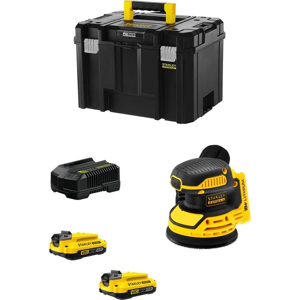 Levigatrice Rotorbitale Stanley Fatmax SFMCW220D2T (2 X 2,0 Ah + Caricatore + Tstak Vi)-image