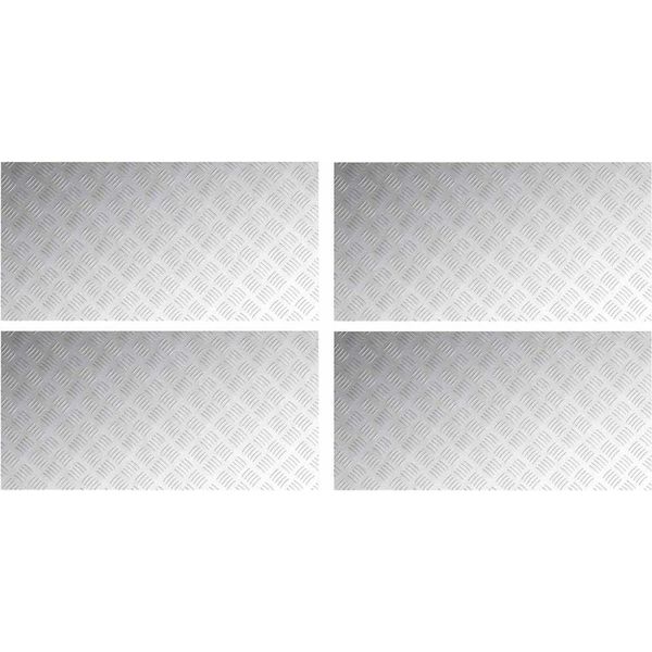 Vidaxl Gradino Rettangolare 4 Pezzi Argento 100 X 50 Cm Alluminio-image