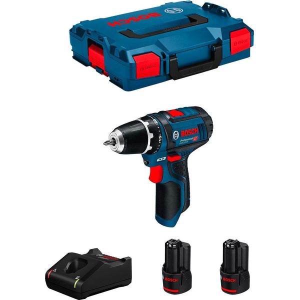 Trapano Avvitatore Bosch Gsr 12V-15 (2 X 3,0 Ah + GAL12V-40 + L-Boxx 102)-image