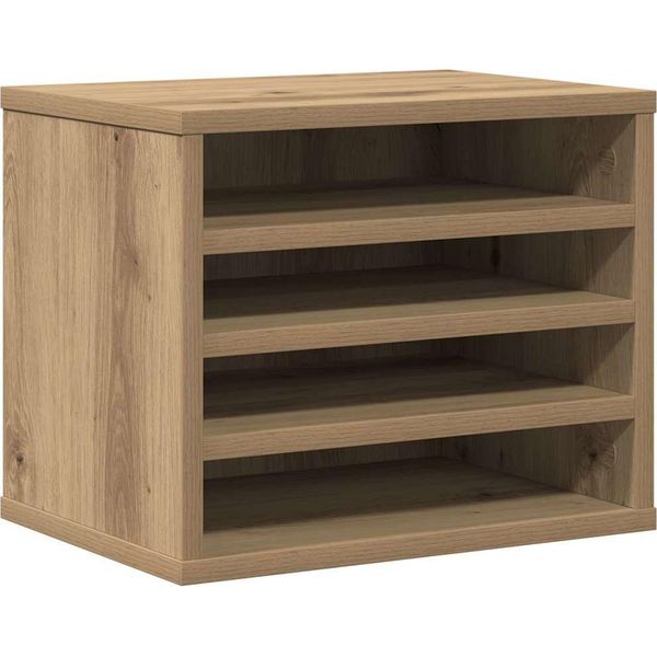 Vidaxl Organizzatore Da Tavolo In Rovere Artisan 36 X 26 X 29,5 Cm-image