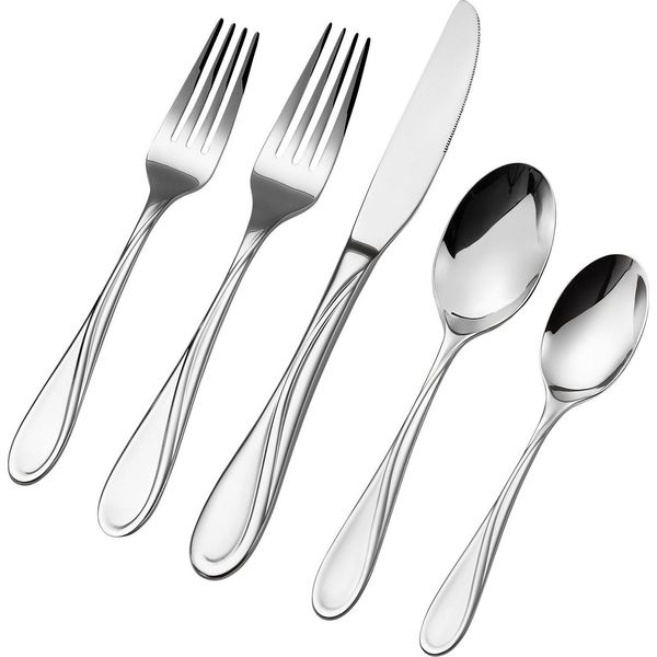 Set Di Posate Da 30 Pezzi In Acciaio Inox Posate Coltello Forchetta Cucchiaio-image