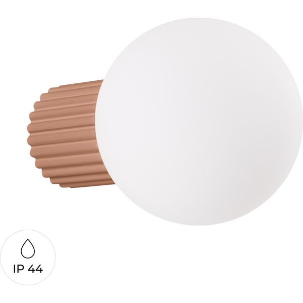 Lampada Da Parete Halo Moka IP44 1Xg9 8W Alluminio/Vetro 12X17X12Cm Sollux Lighting-image
