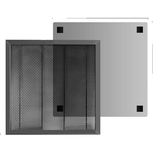 Piano Di Lavoro A Nido D'ape Tagliato Al Laser, Materiale In Alluminio, Dimensioni 430X400 Mm, Con Lamiera Di Alluminio, 430X400X22 Mm-image