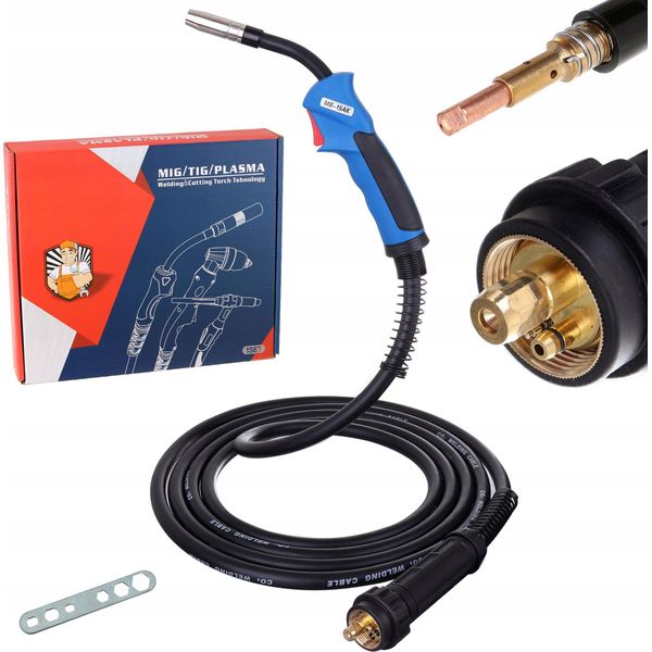Techkar MB15 Torcia Per Saldatura Mig Mag 5M Con Attacco Europeo Ugello 0,8-image
