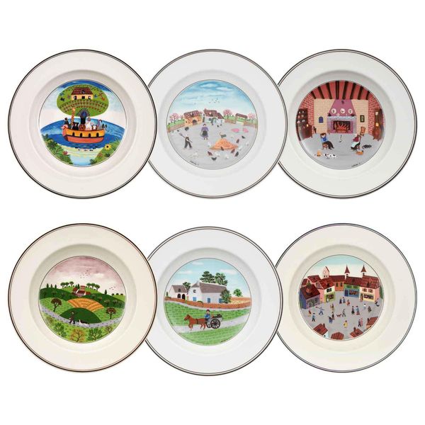 Suppenteller Villeroy & Boch "Suppenteller Kollektion Design Naif ø 21 Cm 6Er Set Bunt", Bunt, L:21Cm, Speiseteller-image