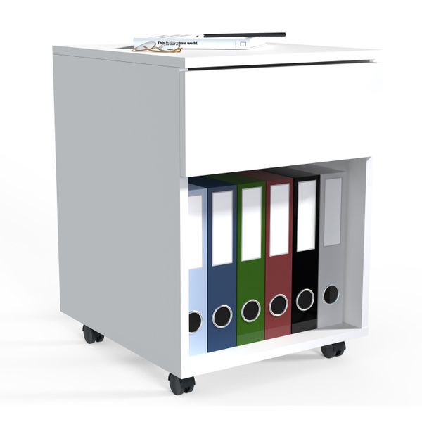 Container Vcm "Rollcontainer BüRocontainer Dalosa 1 Schublade", Weiß, B:39Cm, Obermaterial: 100% Holz Wood., Rollwagen, Rollcontainer-image
