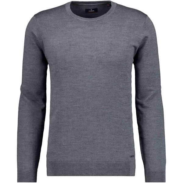 Rundhalspullover Ragman, Herren, Gr. 52, Grau (Anthrazit), Strick, 100% Wolle, Rundhals, Pullover Rundhalspullover-image