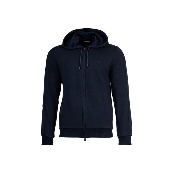 Sweatshirt Emporio Armani "Sweatjacke Basic Terry", Herren, Gr. M, Blau, Obermaterial: 60% Baumwolle Co. 40% Polyester Pes., Sweatshirts Sweatshirt-image