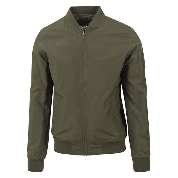 Allwetterjacke Urban Classics "Urban Classics Herren Light Bomber Jacket", Herren, Gr. S, GrüN (Schwarzolive), 100% Polyester, Unifarben, Normal, Amerikanischer Ausschnitt, Jacken-image