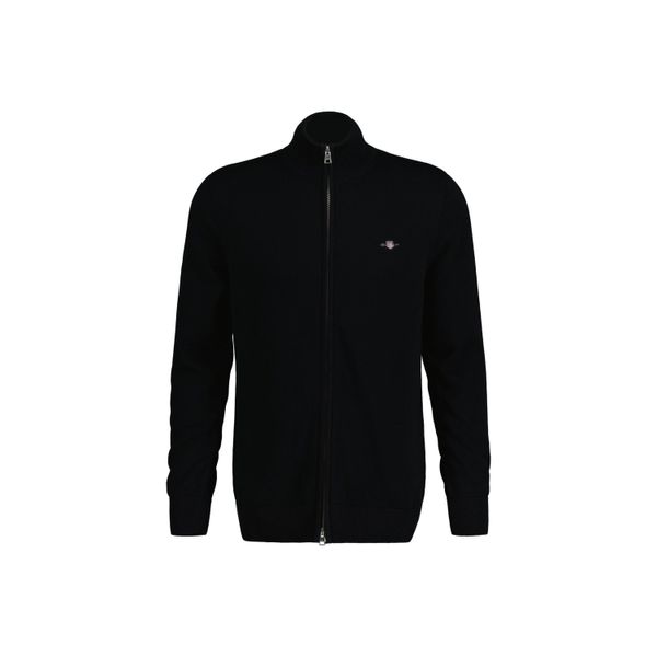 Sweatshirt Gant "Strickjacke Casual Cotton Zip Cardigan", Herren, Gr. M, Schwarz, Obermaterial: 100% Baumwolle Co., Sweatshirts Sweatshirt-image