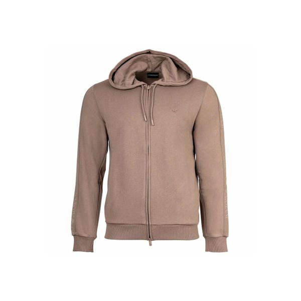 Sweatshirt Emporio Armani "Sweatjacke Basic Terry", Herren, Gr. Xxl, Beige, Obermaterial: 60% Baumwolle Co. 40% Polyester Pes., Sweatshirts Sweatshirt-image