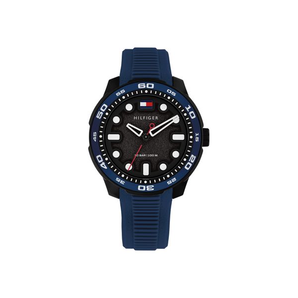 Quarzuhr Tommy Hilfiger "TH-REGATTA", Blau, Schwarz, Armbanduhren, Herren, Quarzuhr, Armbanduhr, Damenuhr, Herrenuhr, Silikonarmband, Analog-image