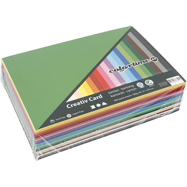 Cartoncino Colorato A Colori A4, 180Gr, 300 Fogli-image