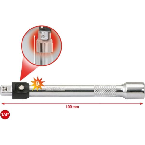 Ks Tools 1/4" Chromeplus Prolunga Con Blocco 100 Mm - 919.1402"-image