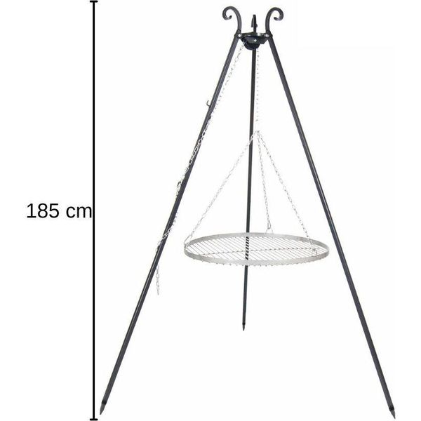 Farmcook E00375 Grill Con Griglia In Acciaio Inox Su Treppiede Viking ; Griglia In Acciaio Inox (Diametro): 60Cm ; Altezza: 180Cm-image