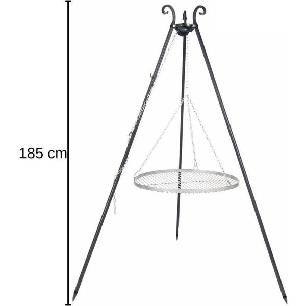 Farmcook E00374 Grill Con Griglia In Acciaio Inox Su Treppiede Viking ; Griglia In Acciaio Inox (Diametro): 50Cm ; Altezza: 180Cm-image