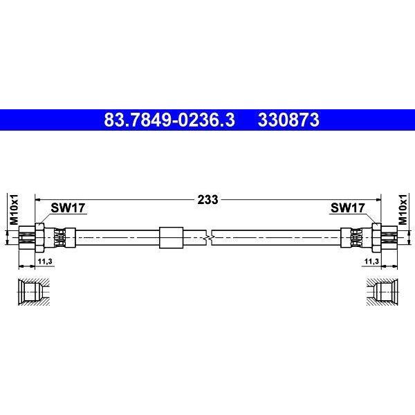 Ate 83.7849-0236.3 - Tubo Freno Oe 1T0 611 775 A Per Touran (1T)-image