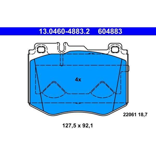 Ate 13.0460-4883.2 Set Di Pastiglie Freno, Freno A Disco Oe 0084201820 Compatibile Con Classe C, Cls, Classe E, Glc-image