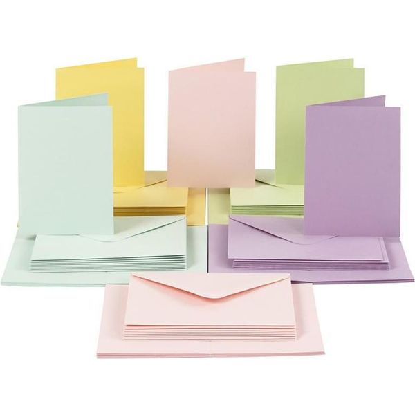 Creativ Company -Cartoline E Fascette Colori Pastello, 50 Set-image