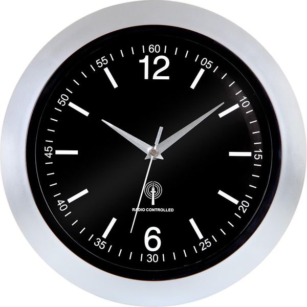 Monzana® Orologio Da Parete Radiocontrollato Grande 30Cm Moderno Con Batterie Senza Ticchettio Orologio Da Cucina Analogico Cambio Orario Automatico Orologio Radiocontrollato Per La Casa Argento Antracite-image