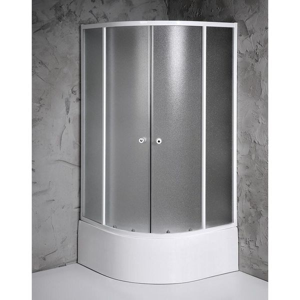Cabine Doccia Aqualine - Cabina Doccia Arlen 800X800 Mm, Bianco/Vetro Brick BTR803-image