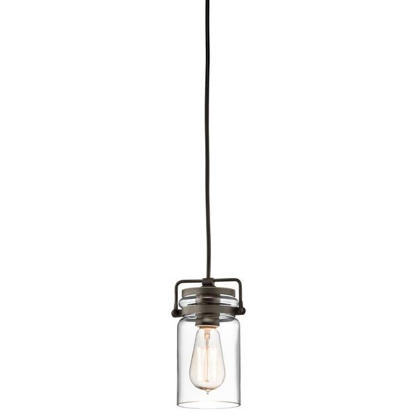 Lampada A Sospensione Da Cucina Brinley Bronzo Antico 1Xe27 60W Kichler-image