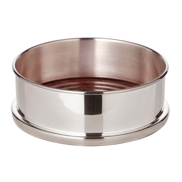 Sottobicchiere Derby, Argentato Pesante, Con Base In Legno, Diametro 13 Cm-image