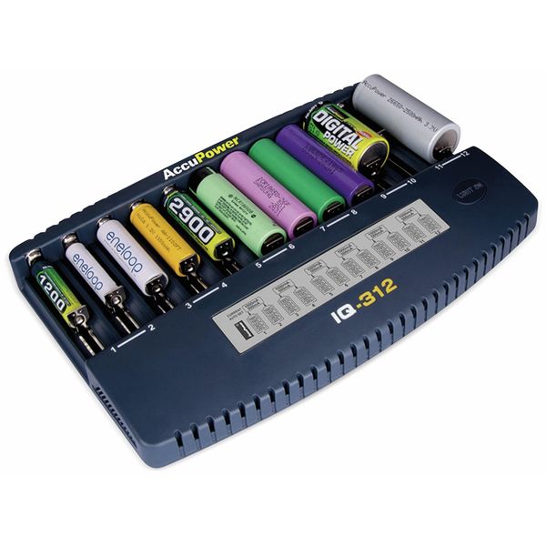 Accupower - IQ312 - Caricabatterie A 12 Canali Li-Ion/Ni-Cd/Ni-Mh-image