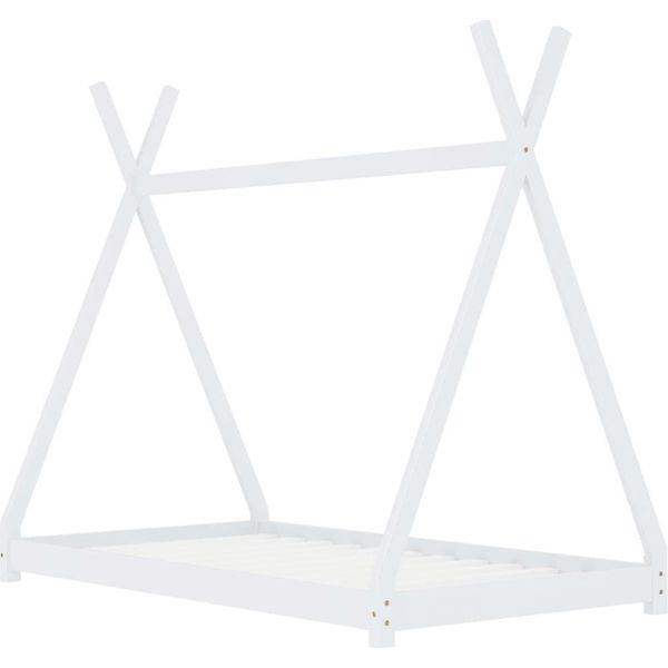 Vidaxl Struttura Letto Per Bambini In Pino Massiccio Bianco 90 X 200 Cm-image