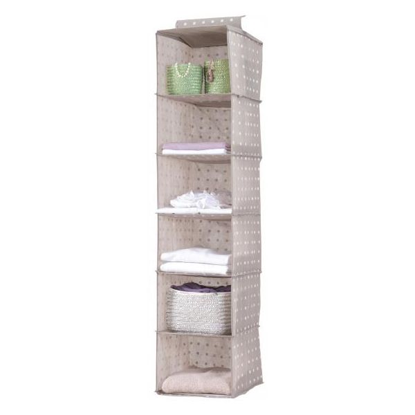 Compactor Organizzazione Guardaroba - Organizzatore Pensile 30X30X128 Cm, 6 Scomparti, Marrone RAN4381B-image