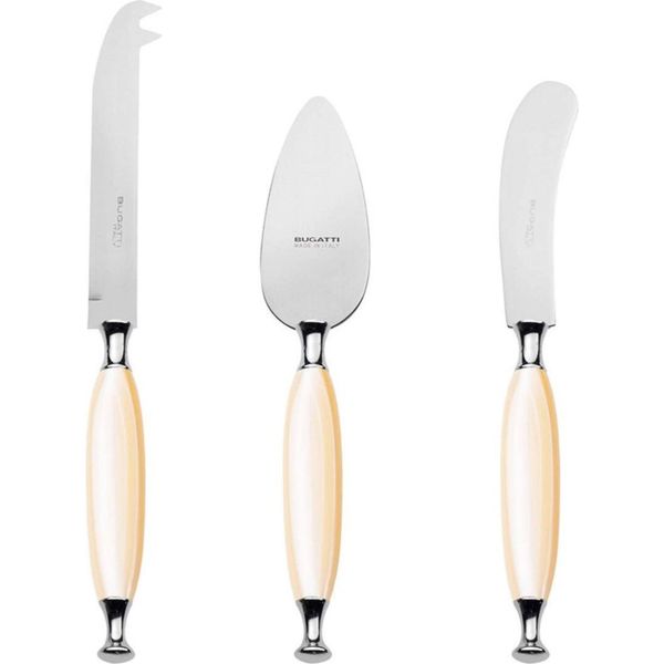 Bugatti Set Di 3 Coltelli Da Formaggio Set Acciaio Inossidabile Affettatrice Da Formaggio Taglierina Da Formaggio Coltello Da Formaggio-image